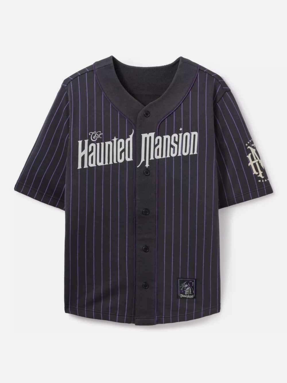 Disney XS The Haunted Mansion Pinstripe Baseball Jersey 999 Happy Haunts